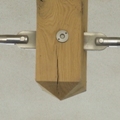 Contemporary Oak frame - stainless steel connection detail