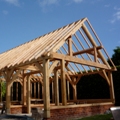 Oak frame garage, Somerset
